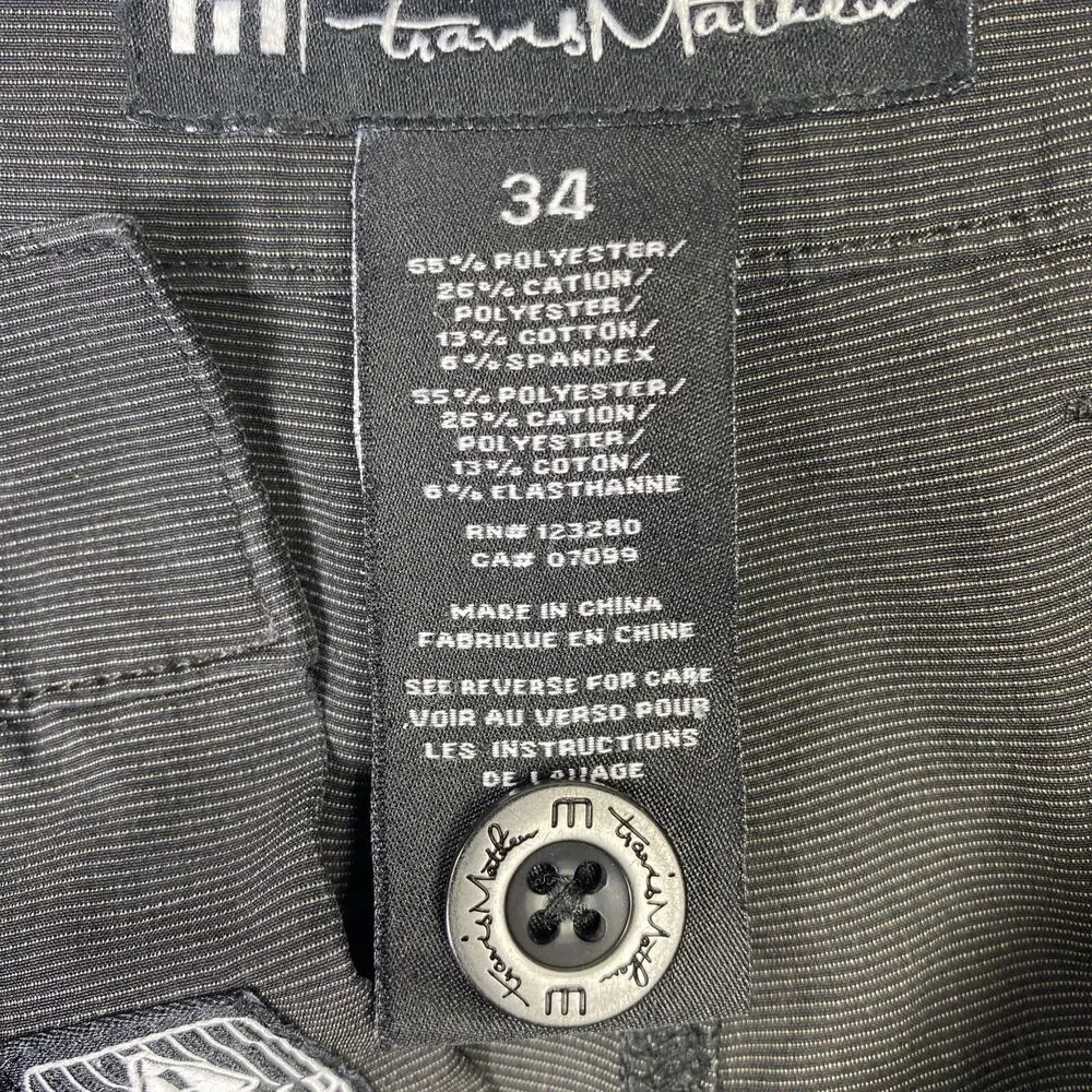Travis Matthew Shorts Mens Size 34 Gray Chino Golf Lightweight Performance